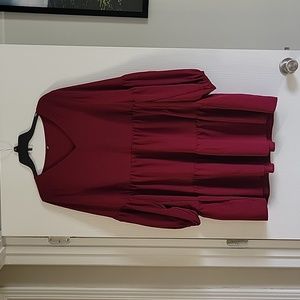Burgundy long sleeve dress